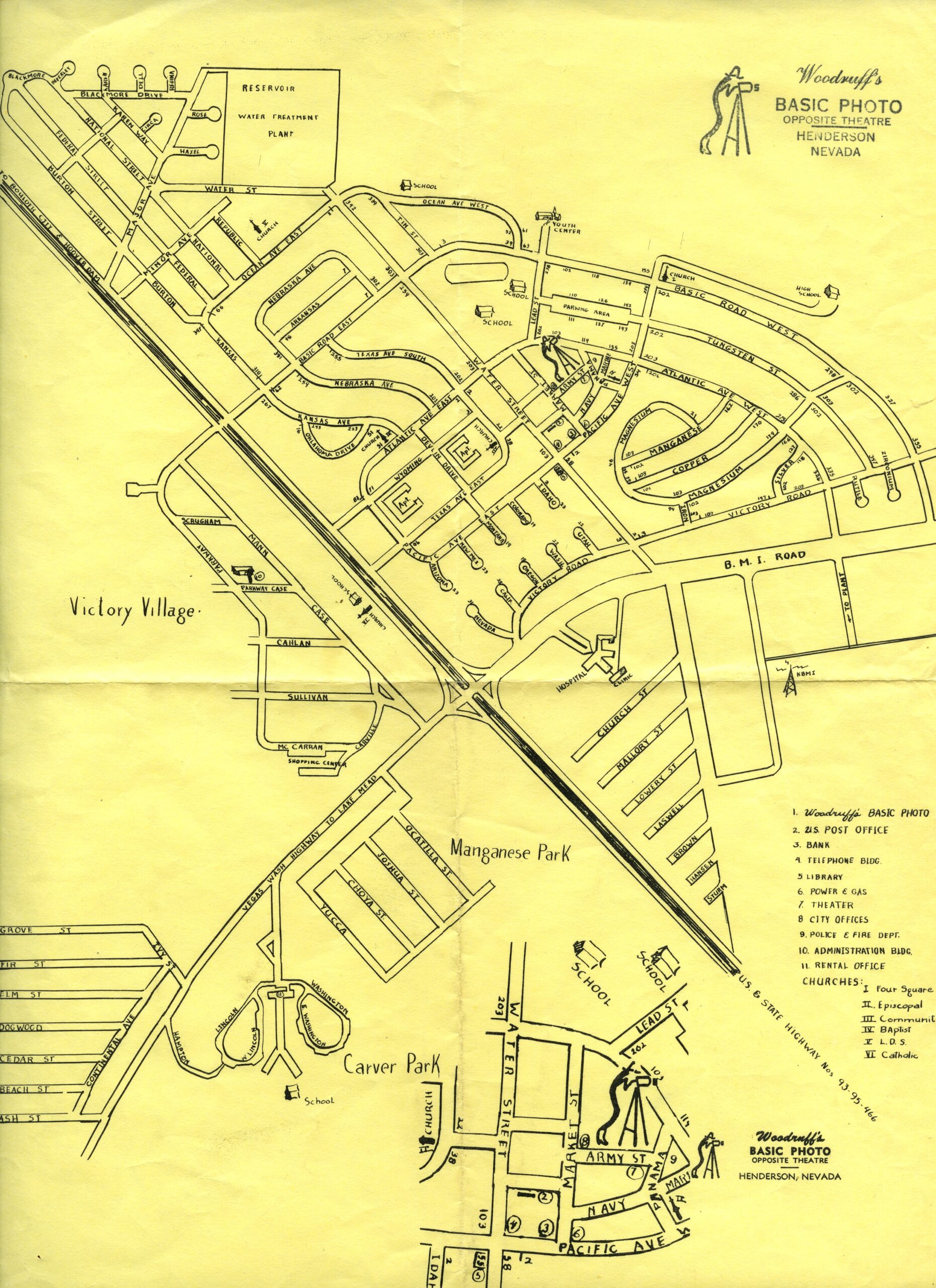 1940s Map of Henderson, NV