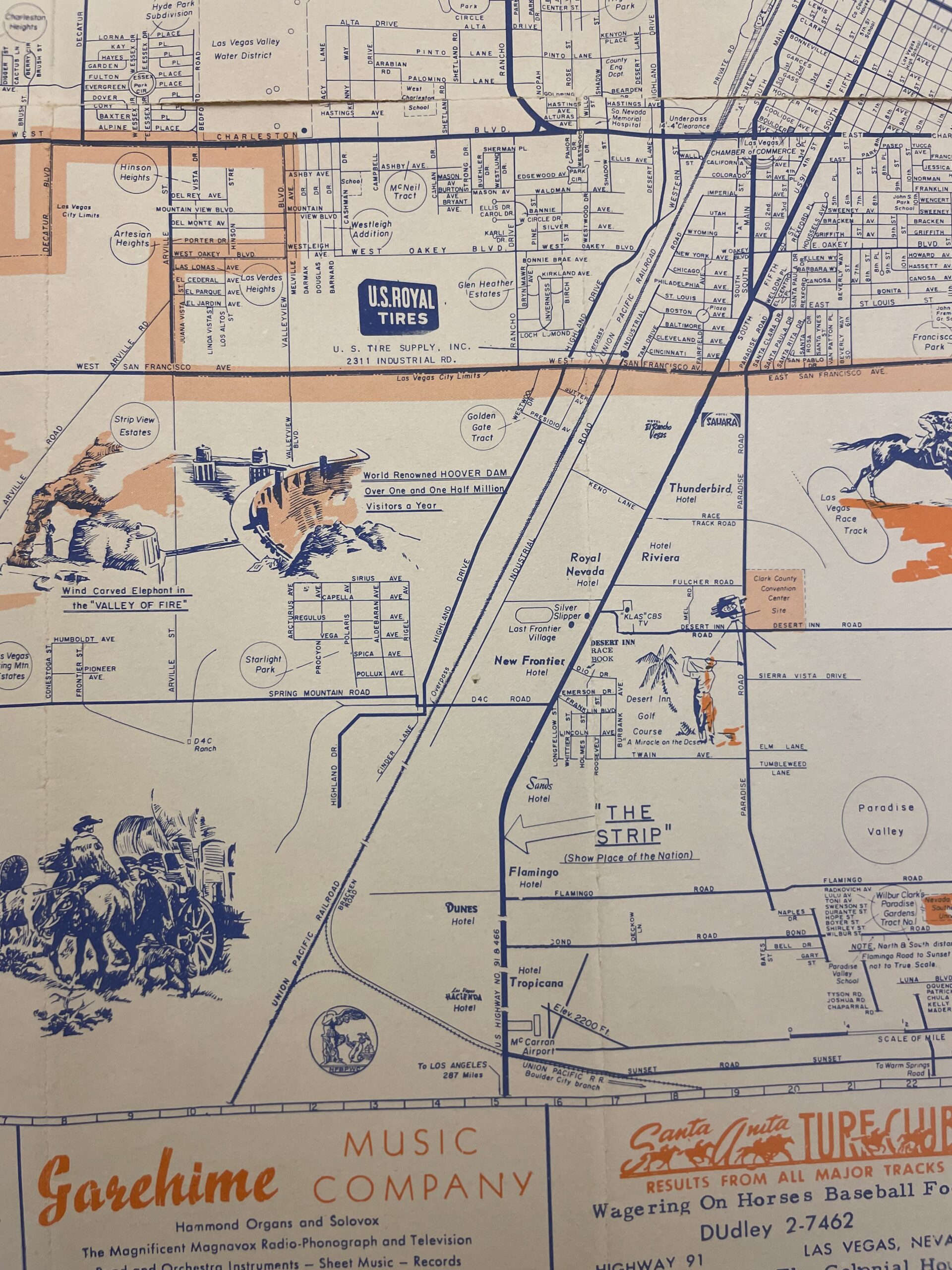 1950s Map of Las Vegas, Nevada State Museum