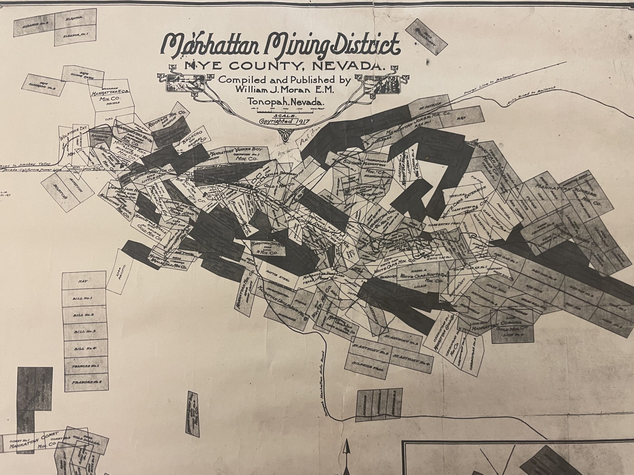 Manhattan Mining District Map 1917
